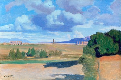 ローマのカンパーニャ、クローディアン水道橋、c1826 作： Jean Baptiste Camille Corot