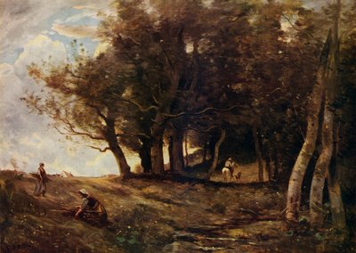 ウッドギャザラー、c1843 作： Jean Baptiste Camille Corot