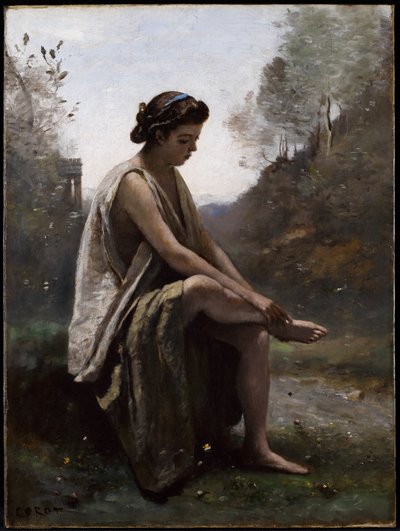 傷ついたエウリュディケ」1868-70年頃（油彩・キャンバス 作： Jean Baptiste Camille Corot