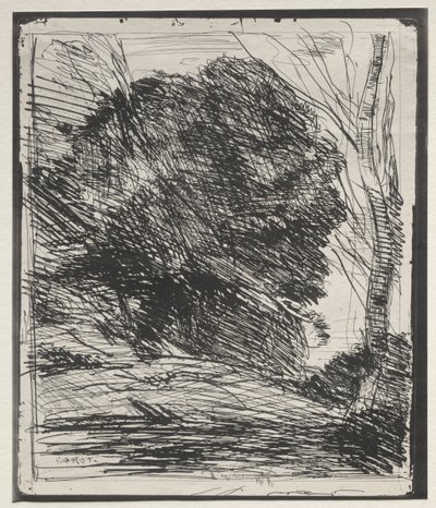 山の木々 作： Jean Baptiste Camille Corot