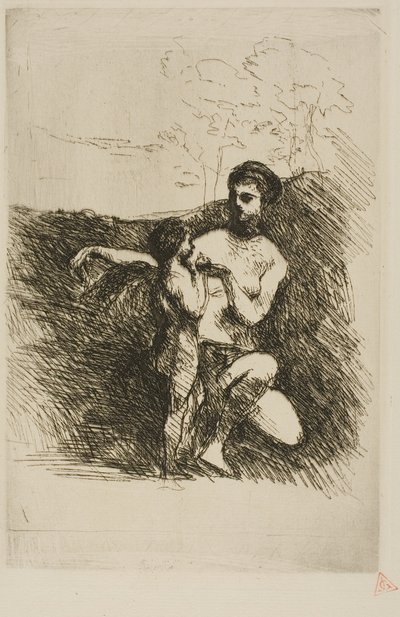 キューピッドの翼を切るヴィーナス、2枚目 作： Jean Baptiste Camille Corot