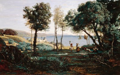 ナポリの近くで見る 作： Jean Baptiste Camille Corot