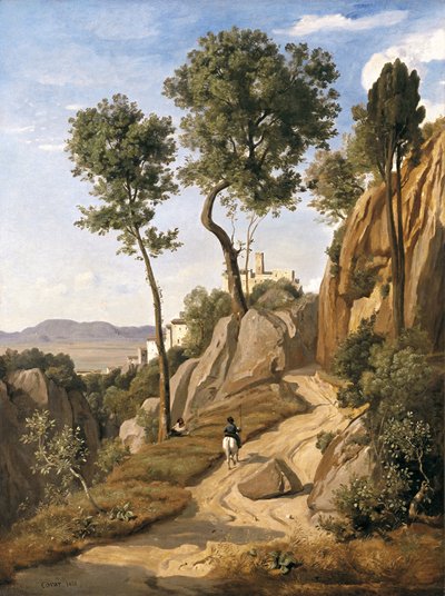 ヴォルテッラの眺め、1838 作： Jean Baptiste Camille Corot