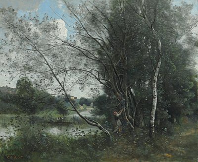 Ville-d "Avray、傾いた木の池、Ville-d" Avray、l "etang al"アーバーリーン、1865-1870 作： Jean Baptiste Camille Corot