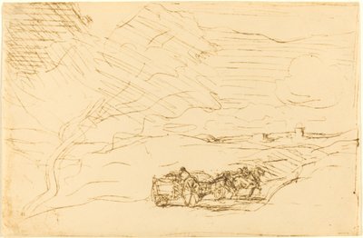 ワゴン・ゴーイング・トゥ・タウン (Le Chariot allant a la ville) 作： Jean Baptiste Camille Corot