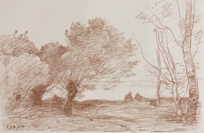 柳とポプラ 作： Jean Baptiste Camille Corot