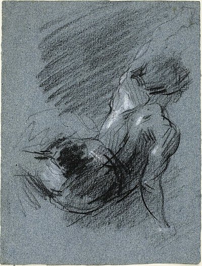 座った人物の後ろ姿、左腕を持ち上げる 作： Jean Baptiste Carpeaux