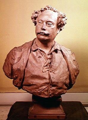 アレクサンドル・デュマの肖像フィルス（1802-70）（テラコッタ） 作： Jean Baptiste Carpeaux