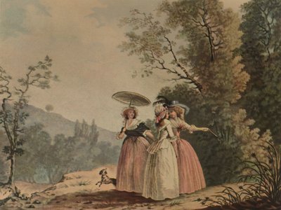 La Graces Parisiennes Au Bois De Vincennes、1790年、1913年 作： Jean Baptiste Chapuy