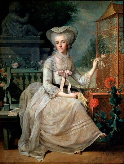 ケージの若い女性、1784 作： Jean Baptiste Charpentier the Elder