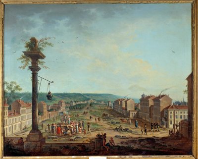 ナンシーにあるグレーブの家。 Jean Baptiste Claudot (1733-1805) の絵画 作： Jean Baptiste Claudot