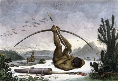弓を引くインディアン 作： Jean Baptiste Debret