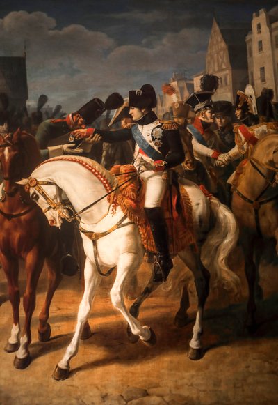 ナポレオンがティルジットでロシア軍兵士に贈る名誉の十字架（油彩・キャンバス）1808年 作： Jean Baptiste Debret