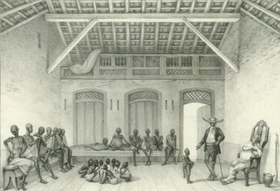 奴隷を売る店、1835年。 作： Jean Baptiste Debret