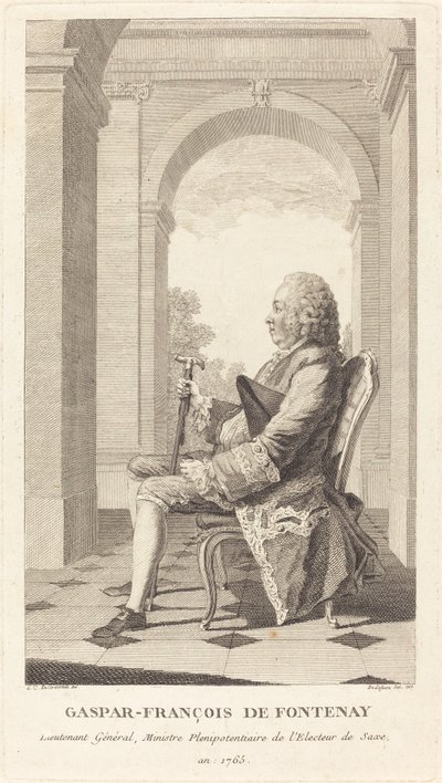 ガスパル・フランソワ・ド・フォントネー 作： Jean Baptiste Delafosse, after Louis de Carrogis, called Carmontelle
