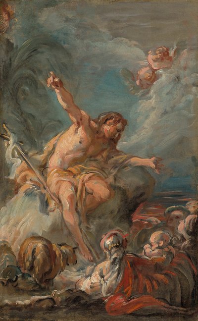 砂漠で説教する洗礼者聖ヨハネ、175864年。 作： Jean Baptiste Deshays