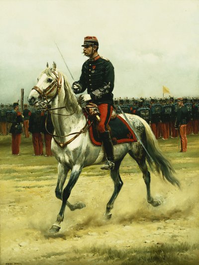 騎兵を渡す騎兵隊、1885年 作： Jean Baptiste Edouard Detaille