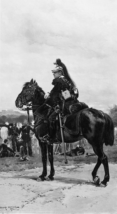 乗馬の竜騎兵、1876年。 作： Jean Baptiste Edouard Detaille