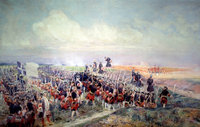 1745年11月05日のフォントノワの戦いの前の救済 エドゥアール・ディテール（1848-1912）の絵画。1912年 日2.1x3.2 m パリ、アルミー美術館 作： Jean Baptiste Edouard Detaille