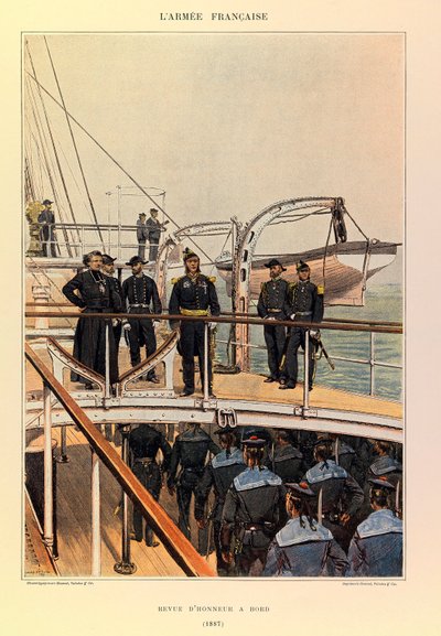 Edouard Detaille（1848-1912）が描いた、ジュール・リシャール大尉のフランス軍の種類と制服。Marine:Revue d