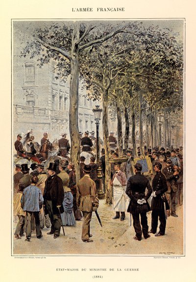 Edouard Detaille（1848-1912）が描いたジュール・リシャール大尉のフランス軍の種類と軍服。1884年の陸軍大臣のスタッフ、個人蔵 作： Jean Baptiste Edouard Detaille
