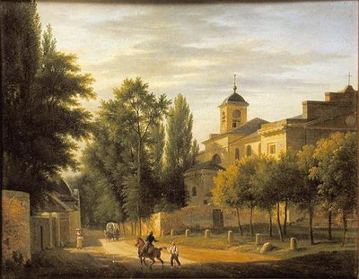 1820年頃のヴィルダヴレー教会の眺め 作： Jean Baptiste Gabriel Langlace