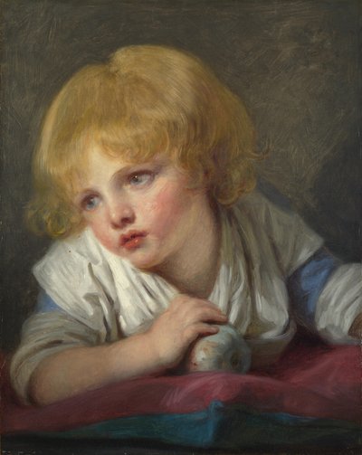 リンゴを持つ子供、18世紀の後半。 作： Jean Baptiste Greuze