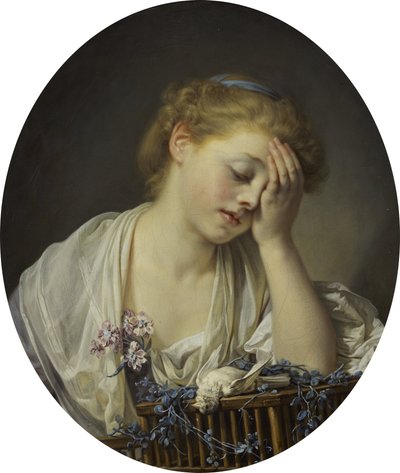 死んだカナリアと少女 作： Jean-Baptiste Greuze