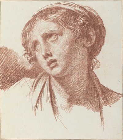 上を見上げる少女 作： Jean Baptiste Greuze