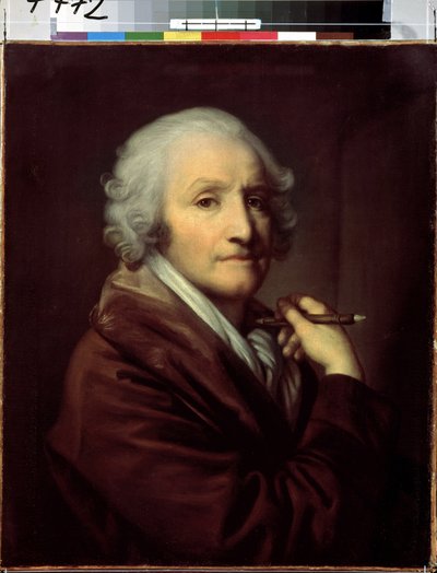 ""Self-portrait"" (Self-portrait) Jean Baptiste Greuze (1725-1805) 作 1780年頃 Dim. 55.5x46 cm サンクトペテルブルク エルミタージュ美術館 作： Jean Baptiste Greuze