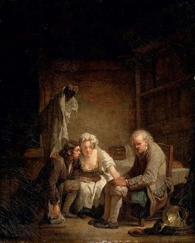 盲人の欺瞞、c1755 作： Jean Baptiste Greuze