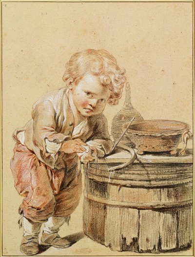 壊れた卵を持つ少年、1756年頃 作： Jean Baptiste Greuze