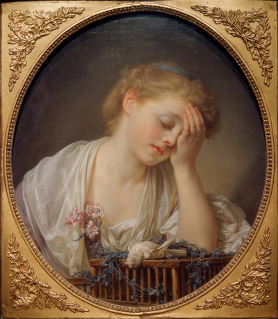 死んだ鳥を見て泣いている少女 作： Jean Baptiste Greuze