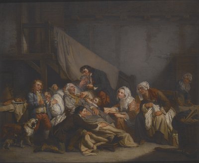 老人の死（キャンバスに油彩） 作： Jean Baptiste Greuze