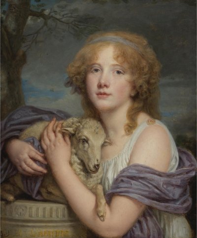子羊を連れた少女 作： Jean-Baptiste Greuze