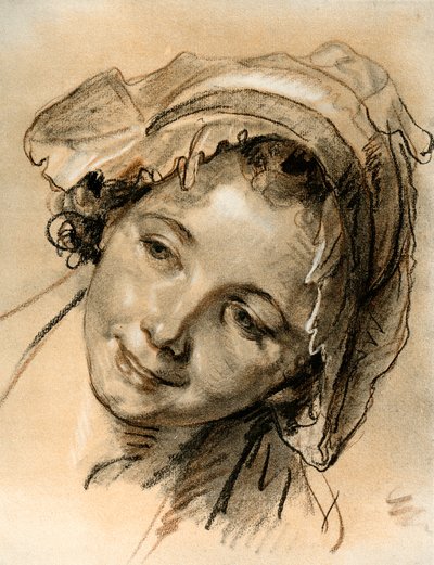 女の子のヘッドスタディ 作： Jean Baptiste Greuze