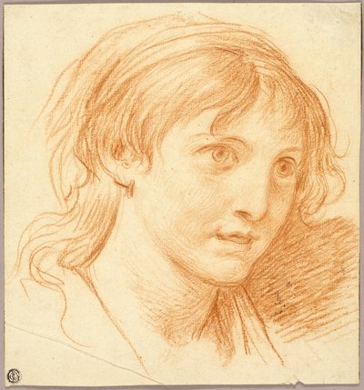 目の据わった少女の頭部 作： Jean Baptiste Greuze