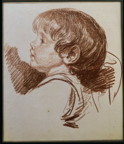 Ledtに横顔の少年の頭 作： Jean Baptiste Greuze