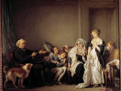 治療者と若き未亡人 ジャン・バティスト・グルーズ（1725-1805）の絵画 18世紀 作： Jean Baptiste Greuze