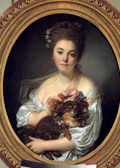 ポルシン夫人の肖像 ジャン・バティスト・グルーズ（1725-1805）による絵画。1770年頃 薄さ0.72 x 0.58 m アンジェ。美術博物館 作： Jean Baptiste Greuze