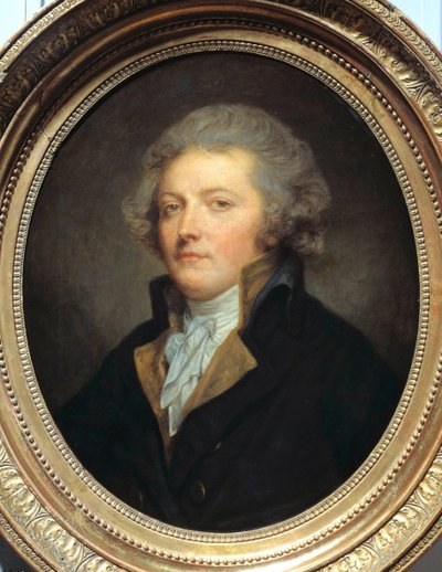 フィリップ・ファーブル・デグランティーヌ（1750-1794）の肖像 ジャン・バティスト・グルーズ（1725-1805）作 18世紀 作家で絵画会議のメンバー。薄さ0.60 x 0.49 m 作： Jean Baptiste Greuze