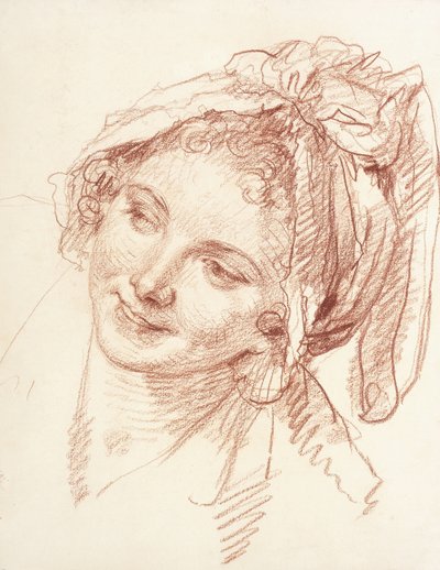 左に傾いた少女の頭、 作： Jean Baptiste Greuze