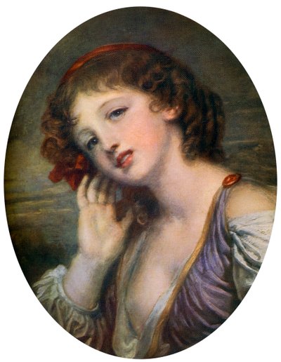 リスニングガール、18世紀、1912。 作： Jean Baptiste Greuze