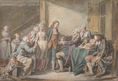 1761年頃の「結婚契約書」。 作： Jean Baptiste Greuze