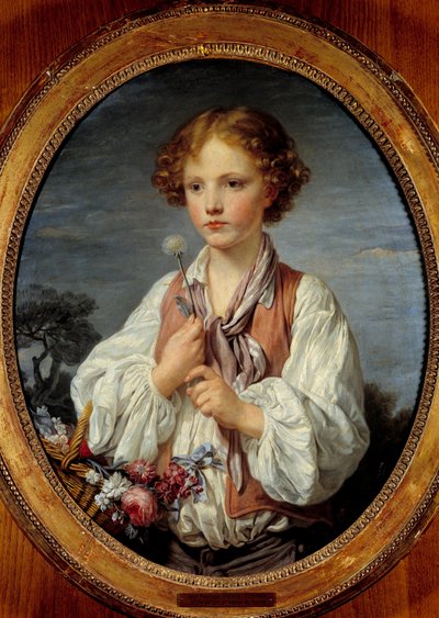 花籠を持つ少年 ジャン・バティスト・グルーズ（1725-1805）作 1761年 作： Jean Baptiste Greuze