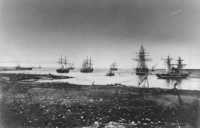 クリミア戦争、フランス艦隊、入港、1855 作： Jean Baptiste Henri Durand Brager