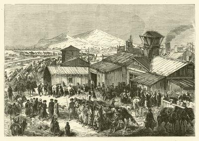 カシュガルのロシア商館（彫刻 作： Jean Baptiste Henri Durand Brager