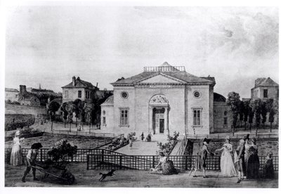 1896年にアーネストルルーが出版したET Hamyの「Le Museum d&39;Histoire Naturelle il ya un siecle」から1794年にパリのジャルダンデプラントの大円形闘技場 作： Jean Baptiste Hilair