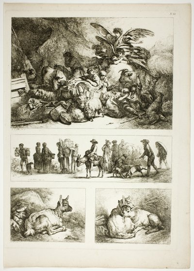 プレート 33/38 から Oeuvres de J. B. Huet 作： Jean Baptiste Huet