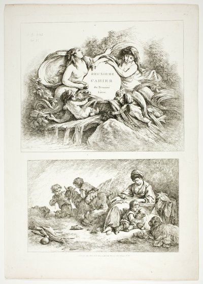 プレート 7/38、Oeuvres de J. B. Huet より 作： Jean Baptiste Huet